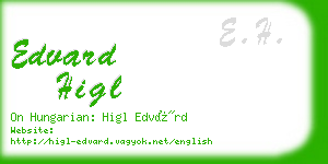 edvard higl business card